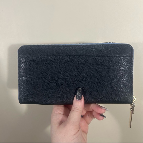 Kate Spade Cameron Street Lacy Large Slim Bifold Zip Around Blue Wallet - Picture 4 of 8